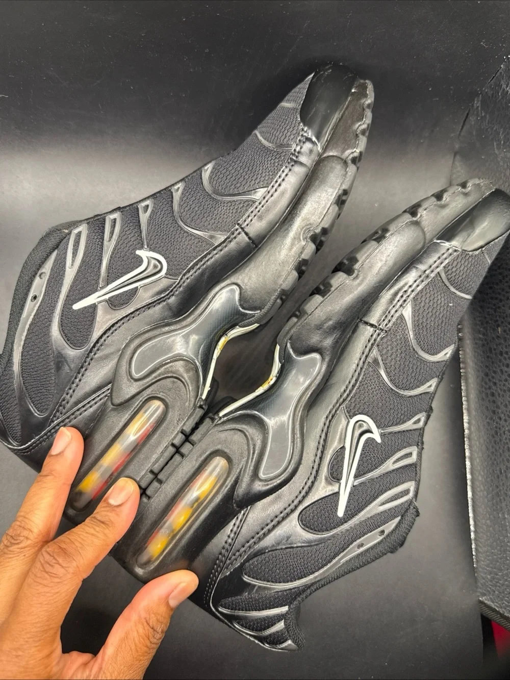 Size 6Y (GS) - Nike Air Max Plus Low Black Pure Platinum, 655020-053, No Box